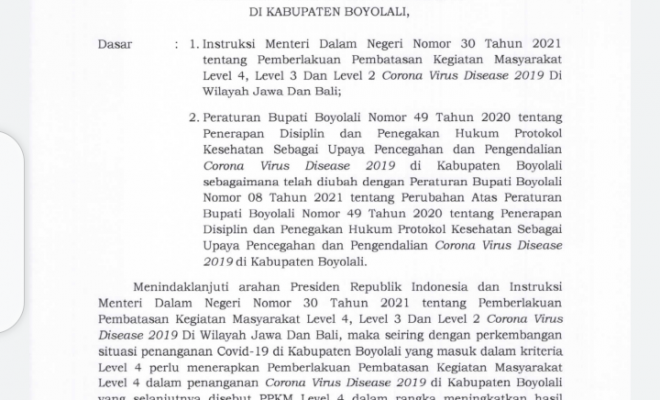 INSTRUKSI BUPATI NO 07 PPKM LEVEL 4 10-16 AGUSTUS